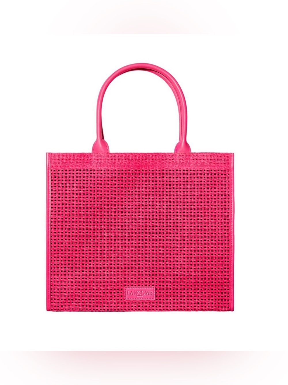 Lancome Pink Woven Tote Bag NWOT